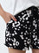 Wunderlove Black Abstract Printed High-Rise Shorts