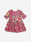 Utsa Kids Dark Pink Floral Printed Peplum Ethnic Top (2-8 years)