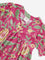 Utsa Kids Dark Pink Floral Printed Peplum Ethnic Top (2-8 years)