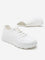 LUNA BLU White Perforated Design Lace-Up Sneakers