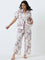 Wunderlove Lilac Printed Cotton Shirt and Pyjamas Set