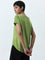 LOV Green Printed Cotton T-Shirt