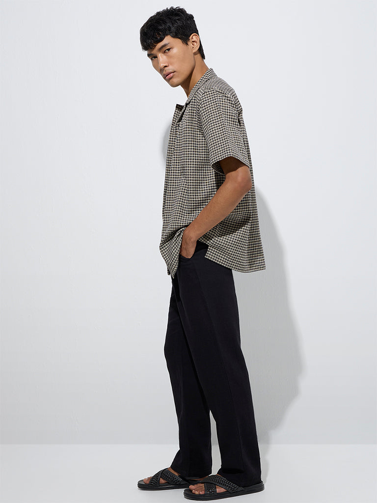 ETA Black Relaxed-Fit Cotton-Blend Mid-Rise Chinos