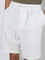 ETA White Solid Relaxed-Fit Mid-Rise Cotton-Blend Shorts