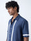 Ascot Navy Printed Relaxed-Fit Shirt