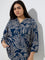 Diza Teal Foliage Printed Kurti