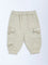 HOP Baby Beige Cargo-Style Mid-Rise Cotton-Blend Joggers