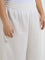 Diza White Schiffli Detailed Cotton Ethnic Pants