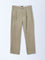 Ascot Light Taupe Mid-Rise Relaxed Fit Cotton-Blend Trousers