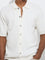 Ascot Ivory Knit-Textured Relaxed-Fit Cotton-Blend Shirt