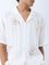 ETA White Floral Embroidered Relaxed-Fit Cotton Shirt