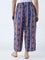 Diza Indigo Stripe Pattern Ethnic Pants