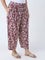 Diza Mauve Ikat Pattern Ethnic Pants