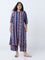 Diza Indigo Striped A-Line Kurta