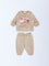 HOP Baby Beige Christmas-Themed Sweatshirt and Pants Set