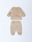 HOP Baby Beige Christmas-Themed Sweatshirt and Pants Set
