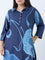 Diza Navy Floral Design A-Line Kurta
