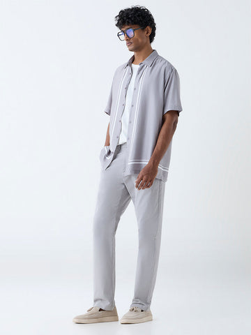 Ascot Grey Stripe Relaxed-Fit Shirt