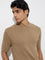 Ascot Taupe Knit-Textured Relaxed-Fit Cotton T-Shirt