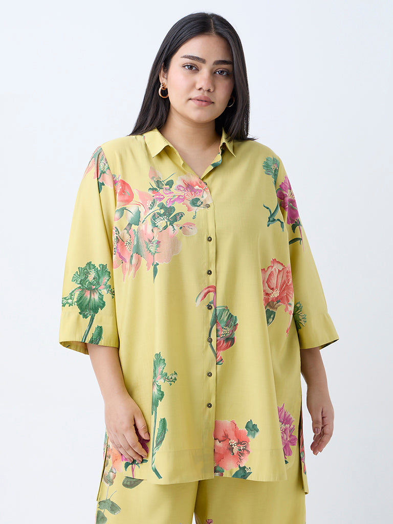 Diza Yellow Floral Pattern Tunic