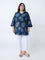 Diza Indigo Leaf Design Ethnic Tunic