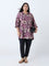 Diza Plum Floral Detailed Ethnic Tunic