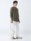 ETA Olive Striped Relaxed-Fit Cotton Shirt
