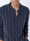 ETA Navy Striped Relaxed-Fit Cotton Shirt