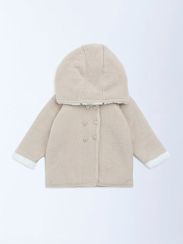 HOP Baby Beige Knitted Cotton Sweater