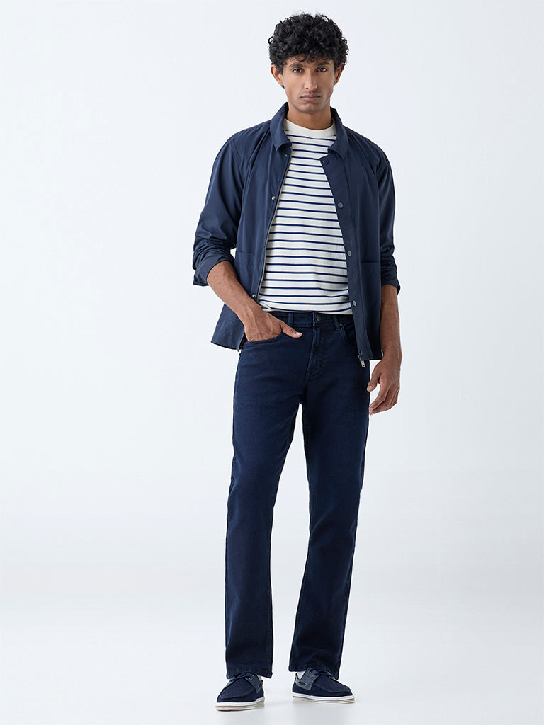 Ascot Dark Blue Relaxed-Fit Mid-Rise Jeans