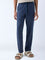 ETA Navy Solid Relaxed-Fit Mid-Rise Cotton Chinos