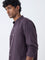Ascot Dark Purple Relaxed-Fit Linen-Blend Shirt