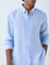 Ascot Blue Striped Relaxed-Fit Linen Shirt