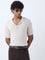 Ascot Beige Checks Design Relaxed-Fit Cotton-Blend T-Shirt