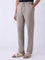 ETA Taupe Solid Relaxed-Fit Mid-Rise Pants