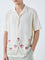 ETA Off-White Floral Embroidered Relaxed-Fit Cotton Shirt