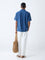 ETA Indigo Floral Embroidered Relaxed-Fit Shirt