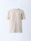 ETA Beige Self-Textured Relaxed-Fit Cotton-Blend T-Shirt