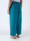 Diza Teal Solid Ethnic Pants
