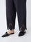 Diza Black Embroidered Cotton Pants