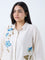 Diza Off-White Floral Embroidered Tunic