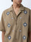 ETA Olive Embroidered Relaxed-Fit Cotton-Blend Shirt