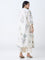 Diza Off-White Floral Design Straight Kurta