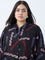 Diza Black Abstract Pattern Straight Kurta