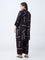 Diza Black Abstract Pattern Straight Kurta