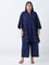 Diza Navy Flamingo Design A-Line Kurta