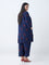 Diza Navy Flamingo Design A-Line Kurta