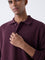 ETA Wine Knit Textured Relaxed-Fit Cotton-Blend Polo Sweater