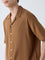 ETA Brown Solid Relaxed-Fit Shirt