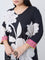 Diza Black Floral Design A-Line Kurta